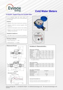 Cold Water Meters Data Sheet